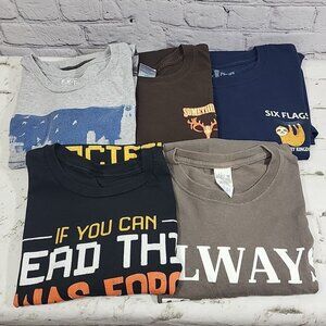 Lot Of 5 Mens T Shirts XL Assorted Graphic Tees Bundle